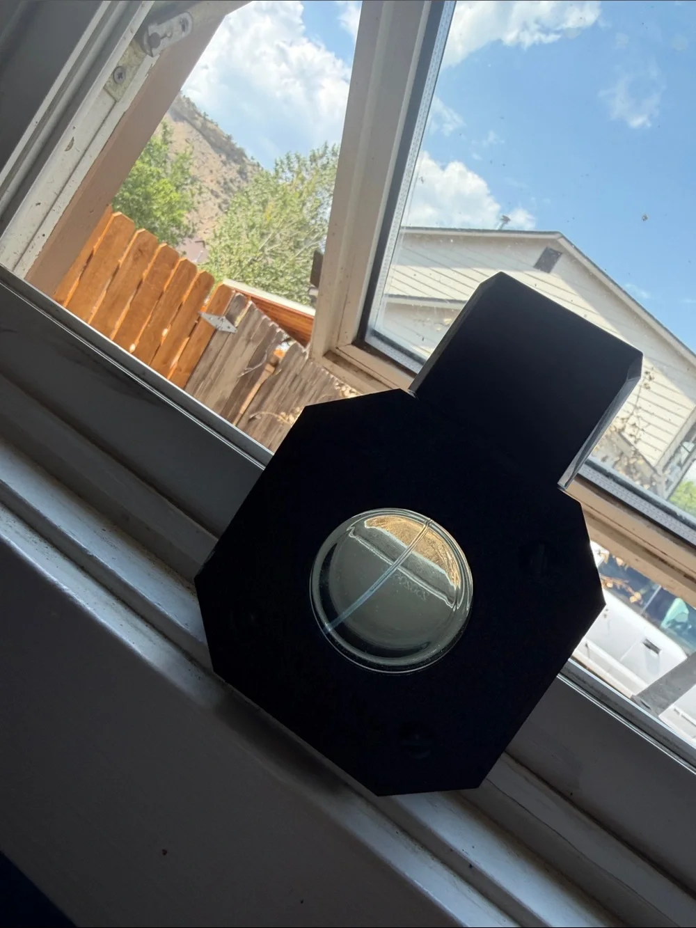 Black Octagonal Glass Accent Lamp - Unbranded